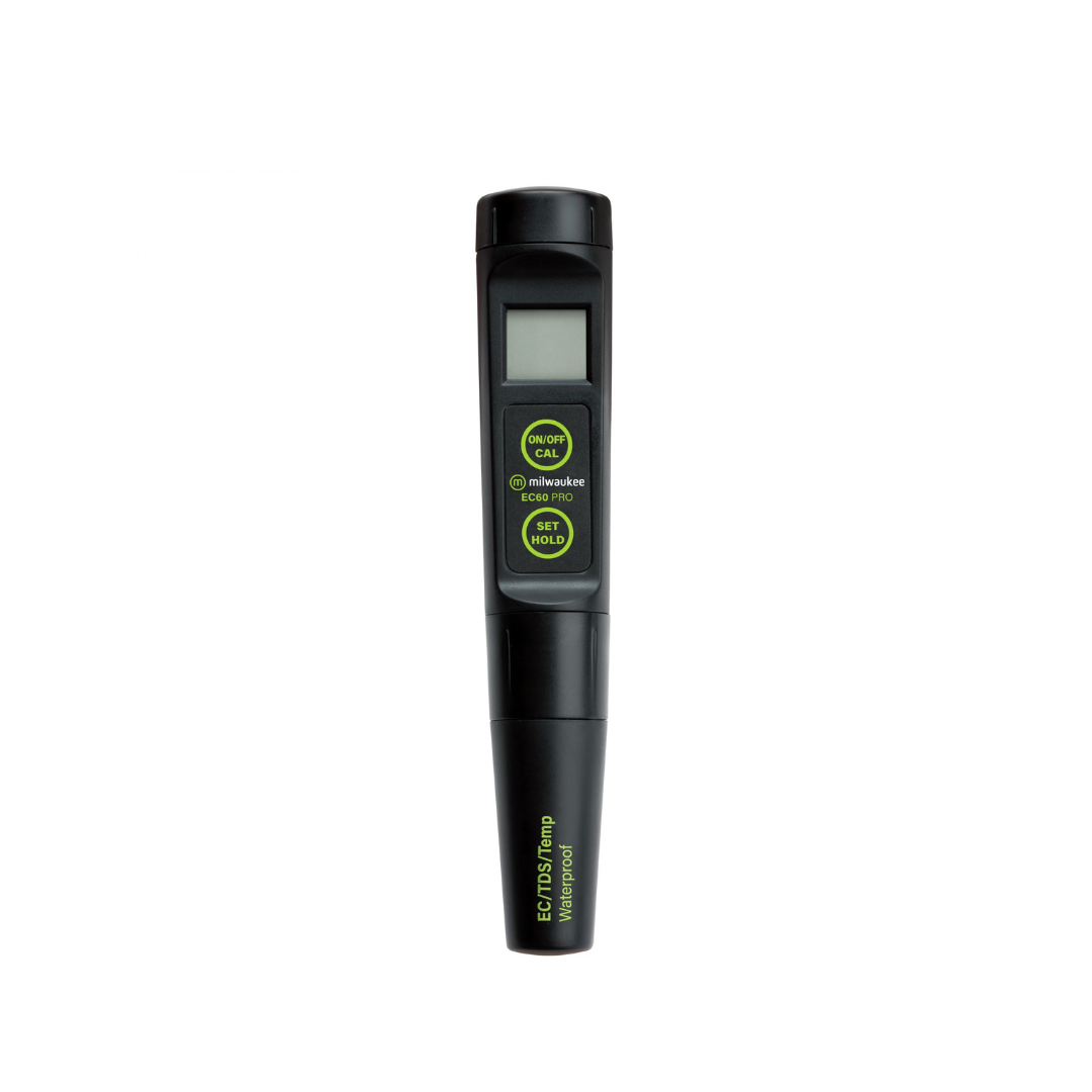 Milwaukee EC60 PRO Waterproof EC/TDS/Temperature Tester – Replaceable Probe, Auto-Cal, ATC
