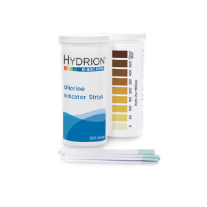 Hydrion CH-800 Chlorine test strip 0-800 ppm 100 strip