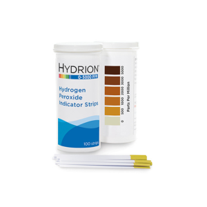Hydrion HP-5000 Hydrogen peroxide test kit indicator strip 0-5000 ppm