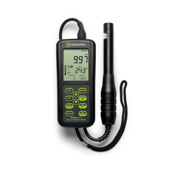 Milwaukee MW805 MAX 4-in-1 pH/EC/TDS/Temp. Combo Meter with ATC